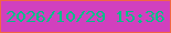 文字の大きさ：5、枠の色：f26544、背景の色：d140be、文字の色：01bf88 無料ブログパーツのブログ時計