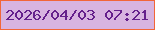 文字の大きさ：5、枠の色：f26638、背景の色：d8b4e0、文字の色：65208c 無料ブログパーツのブログ時計