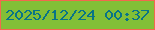 文字の大きさ：5、枠の色：f2684e、背景の色：82bf37、文字の色：087487 無料ブログパーツのブログ時計