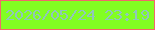 文字の大きさ：3、枠の色：f2686a、背景の色：82fe22、文字の色：90c6bb 無料ブログパーツのブログ時計