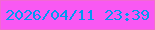 文字の大きさ：5、枠の色：f269d2、背景の色：f958f3、文字の色：0199f2 無料ブログパーツのブログ時計