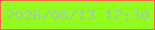 文字の大きさ：5、枠の色：f26a44、背景の色：90fd1f、文字の色：a7cb9e 無料ブログパーツのブログ時計