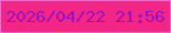 文字の大きさ：1、枠の色：f26acb、背景の色：f42685、文字の色：9813bf 無料ブログパーツのブログ時計