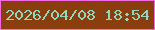 文字の大きさ：2、枠の色：f26ae1、背景の色：8b3e0d、文字の色：91d7be 無料ブログパーツのブログ時計