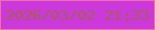 文字の大きさ：5、枠の色：f2709b、背景の色：cb39dc、文字の色：a1644b 無料ブログパーツのブログ時計