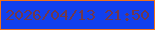 文字の大きさ：5、枠の色：f27118、背景の色：1140ee、文字の色：71384c 無料ブログパーツのブログ時計