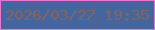 文字の大きさ：4、枠の色：f272cf、背景の色：43669e、文字の色：8d6058 無料ブログパーツのブログ時計