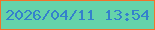 文字の大きさ：5、枠の色：f2732a、背景の色：65d3aa、文字の色：3481cc 無料ブログパーツのブログ時計