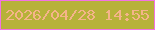 文字の大きさ：1、枠の色：f273e2、背景の色：b7b239、文字の色：f5b48a 無料ブログパーツのブログ時計