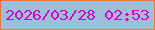 文字の大きさ：5、枠の色：f27639、背景の色：9dbfda、文字の色：d605cd 無料ブログパーツのブログ時計