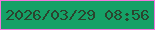 文字の大きさ：1、枠の色：f277de、背景の色：15a167、文字の色：2b442e 無料ブログパーツのブログ時計