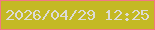 文字の大きさ：5、枠の色：f27884、背景の色：c4b924、文字の色：dcdbd7 無料ブログパーツのブログ時計