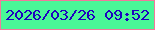 文字の大きさ：5、枠の色：f2789c、背景の色：4af797、文字の色：1e02bf 無料ブログパーツのブログ時計