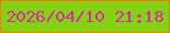 文字の大きさ：2、枠の色：f27918、背景の色：83d111、文字の色：da2e9f 無料ブログパーツのブログ時計