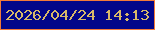 文字の大きさ：1、枠の色：f27a38、背景の色：020689、文字の色：d8b969 無料ブログパーツのブログ時計