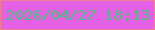 文字の大きさ：2、枠の色：f27c92、背景の色：e460e5、文字の色：48be7a 無料ブログパーツのブログ時計