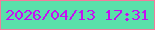 文字の大きさ：3、枠の色：f27c9c、背景の色：5ae0aa、文字の色：c60ef2 無料ブログパーツのブログ時計