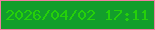 文字の大きさ：4、枠の色：f27da3、背景の色：129e2b、文字の色：25d00a 無料ブログパーツのブログ時計