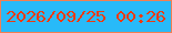 文字の大きさ：2、枠の色：f27f53、背景の色：28baf9、文字の色：ef3a0f 無料ブログパーツのブログ時計