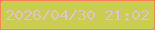文字の大きさ：2、枠の色：f2865a、背景の色：c9ce50、文字の色：e0c0d1 無料ブログパーツのブログ時計