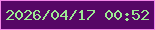 文字の大きさ：5、枠の色：f286e7、背景の色：570666、文字の色：9ce993 無料ブログパーツのブログ時計