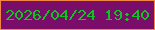 文字の大きさ：1、枠の色：f28745、背景の色：7a0d69、文字の色：11c321 無料ブログパーツのブログ時計