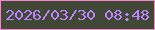 文字の大きさ：1、枠の色：f287cd、背景の色：424836、文字の色：bc84fe 無料ブログパーツのブログ時計
