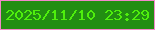 文字の大きさ：1、枠の色：f288ca、背景の色：228e12、文字の色：4fee0d 無料ブログパーツのブログ時計