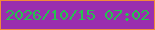 文字の大きさ：4、枠の色：f28a39、背景の色：9a2eae、文字の色：26c24f 無料ブログパーツのブログ時計