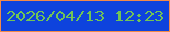 文字の大きさ：1、枠の色：f28a49、背景の色：0e43dd、文字の色：71c456 無料ブログパーツのブログ時計