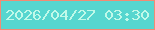 文字の大きさ：3、枠の色：f28b74、背景の色：56d6cf、文字の色：c0f9e9 無料ブログパーツのブログ時計