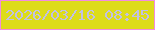 文字の大きさ：2、枠の色：f28cdf、背景の色：dddc19、文字の色：c1c1e4 無料ブログパーツのブログ時計