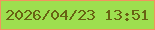 文字の大きさ：3、枠の色：f2945f、背景の色：9edf4f、文字の色：686313 無料ブログパーツのブログ時計