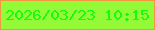 文字の大きさ：3、枠の色：f29545、背景の色：94fa37、文字の色：15fb12 無料ブログパーツのブログ時計