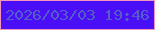 文字の大きさ：1、枠の色：f295b8、背景の色：4b0ff7、文字の色：545ec9 無料ブログパーツのブログ時計