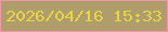 文字の大きさ：2、枠の色：f296ac、背景の色：af9e6c、文字の色：e7d447 無料ブログパーツのブログ時計