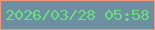 文字の大きさ：5、枠の色：f2977a、背景の色：6c90a0、文字の色：68e280 無料ブログパーツのブログ時計