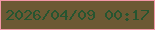 文字の大きさ：5、枠の色：f297a8、背景の色：6c5934、文字の色：265530 無料ブログパーツのブログ時計