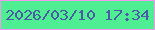 文字の大きさ：1、枠の色：f299ef、背景の色：4fee93、文字の色：485da4 無料ブログパーツのブログ時計