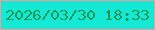 文字の大きさ：2、枠の色：f29b99、背景の色：13e9d4、文字の色：1f9855 無料ブログパーツのブログ時計