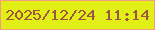 文字の大きさ：4、枠の色：f29d86、背景の色：e2ef16、文字の色：9e5640 無料ブログパーツのブログ時計