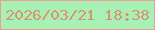文字の大きさ：5、枠の色：f29d8b、背景の色：a8f1b6、文字の色：dc946c 無料ブログパーツのブログ時計