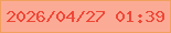 文字の大きさ：4、枠の色：f29e5d、背景の色：fbab95、文字の色：f04738 無料ブログパーツのブログ時計