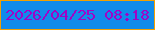 文字の大きさ：3、枠の色：f2a002、背景の色：118bea、文字の色：a004c5 無料ブログパーツのブログ時計