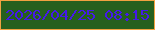 文字の大きさ：5、枠の色：f2a241、背景の色：26601e、文字の色：4519ea 無料ブログパーツのブログ時計