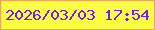 文字の大きさ：4、枠の色：f2a351、背景の色：fcfe44、文字の色：711df4 無料ブログパーツのブログ時計