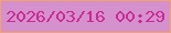 文字の大きさ：2、枠の色：f2a564、背景の色：d590ce、文字の色：ca2a91 無料ブログパーツのブログ時計