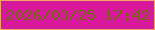 文字の大きさ：1、枠の色：f2a566、背景の色：d7189a、文字の色：73670f 無料ブログパーツのブログ時計