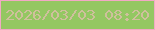文字の大きさ：2、枠の色：f2a9c5、背景の色：94c762、文字の色：cfc09c 無料ブログパーツのブログ時計
