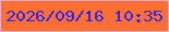 文字の大きさ：5、枠の色：f2a9c5、背景の色：ff6e32、文字の色：3023f6 無料ブログパーツのブログ時計